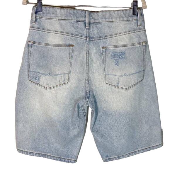 Asos Design Men's Slim Denim Shorts Distressed With Rips Light Wash Blue W30 NWT - Picture 2 of 16